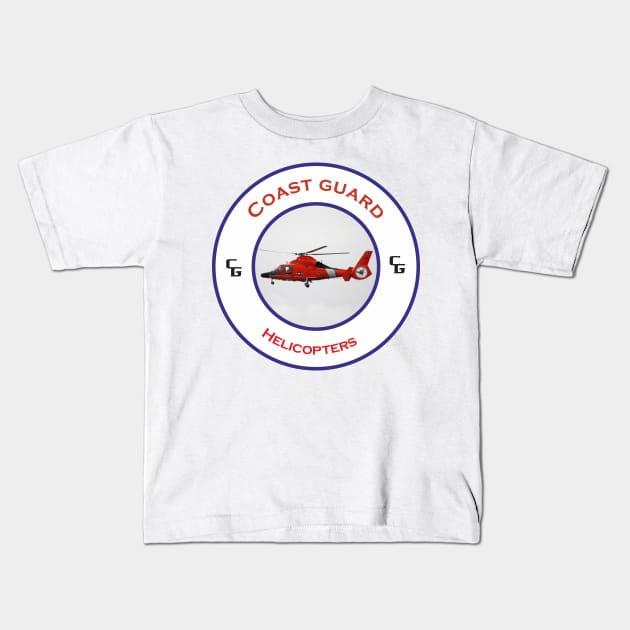 US Coastguard search and rescue Helicopter, Kids T-Shirt by AJ techDesigns